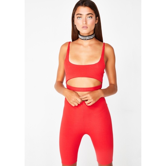 [dolls kill] • [whatz poppin biker short set] - Picture 2 of 7